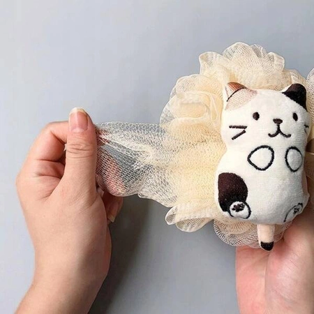 ECARLA myjka gąbka do mycia ciała na mokro 15cm Kremowa GB15K