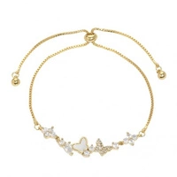 ECARLA bransoletka na rękę ze stali chirurgicznej pozłacanej MOTYLKI BST1530