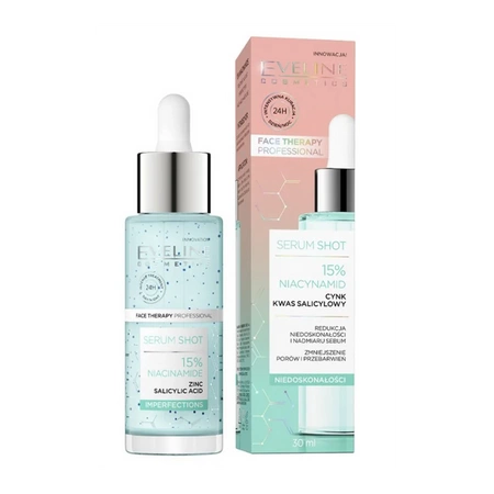 EVELINE Serum Shot 15% Niacinamide kuracja na niedoskonałości twarzy 30ml 