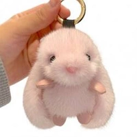 ECARLA brelok do kluczy puchaty Króliczek Różowy BRL340R
