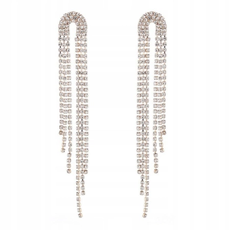 ECARLA kolczyki ozdobne cyrkonie sztyf długie 12cm K1628S
