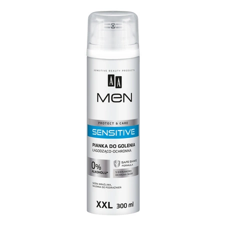 AA Men Sensitive Care pianka do golenia XXL łagodząco-ochronna 300ml