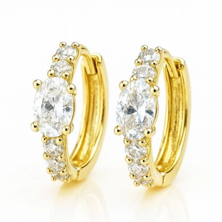 ECARLA kolczyki ze stali szlachetnej platerowanej 14k złotem KST3428