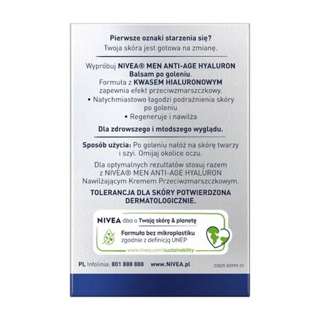 NIVEA MEN Anti Age balsam po goleniu nawilżający Hyaluron 100ml