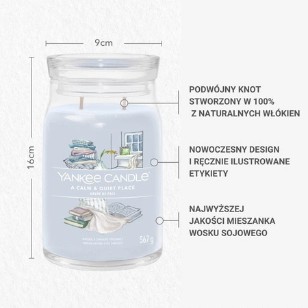 YANKEE CANDLE Signature Duża świeca w słoiku A CALM & QUIET PLACE 567g