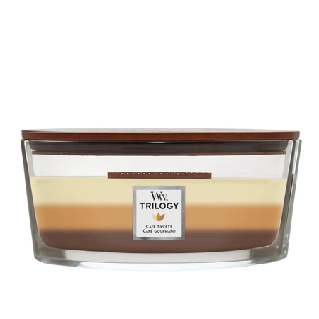 WOODWICK Hearthwick Trilogy świeca w słoiku elipsa CAFÉ SWEETS 453g 