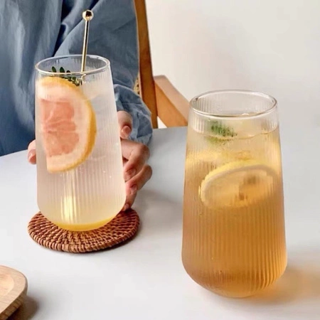 ECARLA szklanka ryflowana duża do drinków 500ml 6cmx14cm SZK151