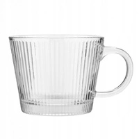 ECARLA szklanka ryflowana z uszkiem 400ml SZK156