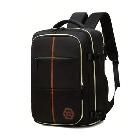 ECARLA plecak podróżny, kabinowy, wodoodporny z USB Czarny PL179