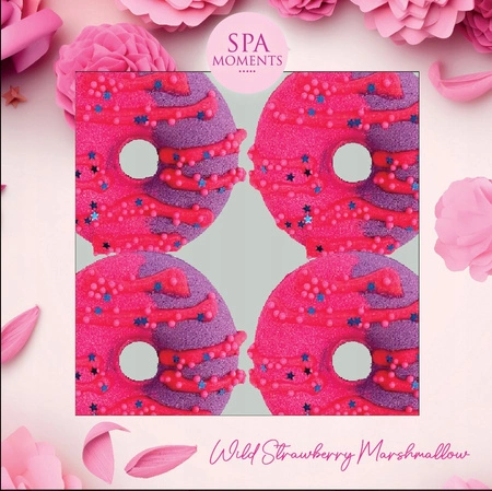 ESTETICA Spa Moments zestaw donutów do kąpieli Pianka Poziomkowa 4x60g
