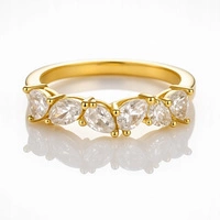 ECARLA pierścionek ze stali chirurgicznej platerowanej złotem PST972R7