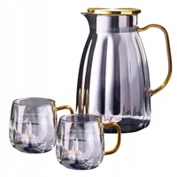 ECARLA dzbanek z falowanymi ściankami z pokrywką + 2 szklanki DZ07