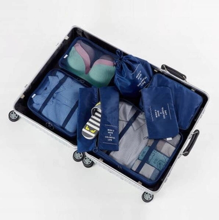 ECARLA zestaw 7 kosmetyczek podróżnych Granatowe KS41WZ4