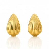 ECARLA kolczyki ze stali szlachetnej platerowanej 14k złotem KST3411