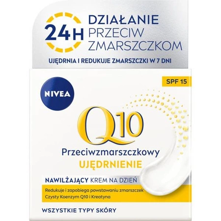 NIVEA Q10 Power Przeciwzmarszczkowy + Ujędrnienie krem na dzień SPF15 50ml