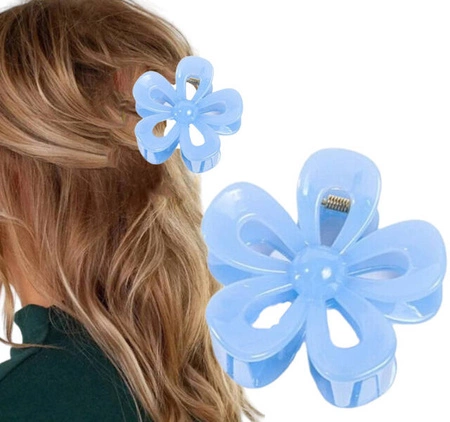 ECARLA spinka-klamra do włosów Kwiat transparentny niebieski SP276N
