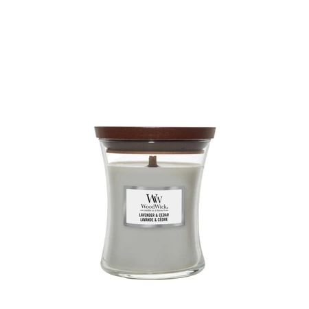 WOODWICK PlusWick mała świeca w słoiku LAVENDER & CEDAR 85g