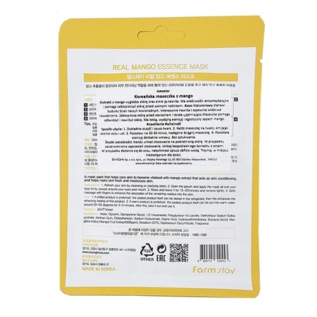 FARMSTAY Real Essence Mask maska do twarzy w płacie Mango 23ml