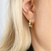 ECARLA kolczyki wiszące ze stali szlachetnej platerowanej złotem KST3314