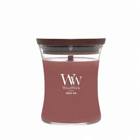 WOODWICK Pluswick średnia świeca w słoiku ROUGE OUD 275g