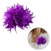 ECARLA broszka ozdobna, spinka do włosów 2w1 Pióra Fiolet BZ207FIO