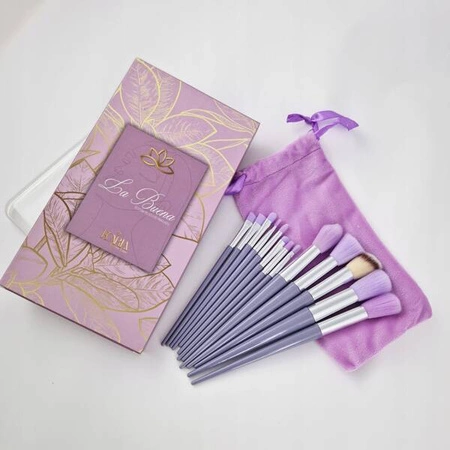 ECARLA zestaw pędzli do makijażu etui pudełko Fiolet PZ28FIO 13szt