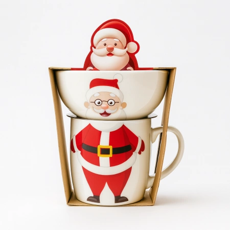 ECARLA kubek świąteczny 350ml - zestaw z miseczką 400ml KB35WZ1