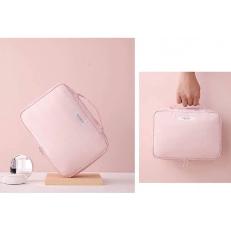 ECARLA kuferek kosmetyczka etui pudrowy róż KS87