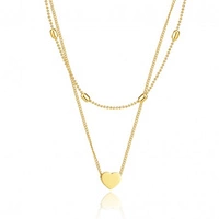 ECARLA naszyjnik podwójny ze stali szlachetnej pozłacanej SERCE NST2145