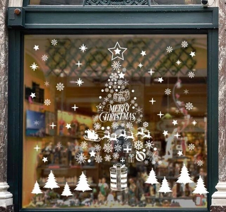 ECARLA naklejki na szybę świąteczne kolorowe 2 arkusze 45x30cm NKD02