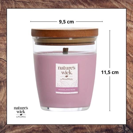 WOODWICK Natures Wick średnia świeca w słoiku Woodland Rose 284g