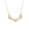 ECARLA naszyjnik ze stali szlachetnej pozłacanej SERCA cyrkonie NST2168