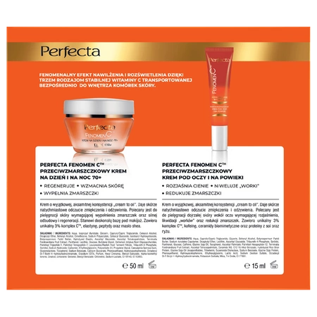 DAX Perfecta Fenomen C zestaw do twarzy 70+ /krem 50ml i krem pod oczy 15ml