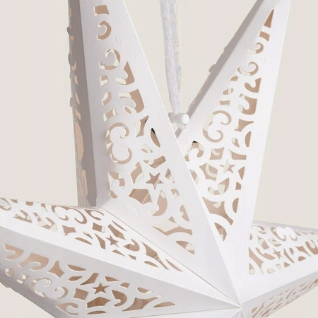 ECARLA Boże Narodzenie gwiazda papierowa ażurowa 60cm Witraż 3D Biała WG12