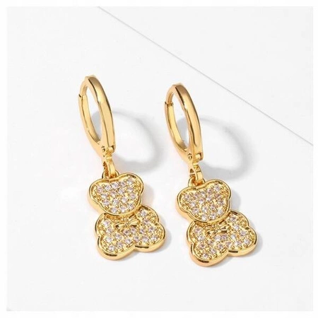 ECARLA kolczyki ze stali szlachetnej pozłacanej Miś KST2781