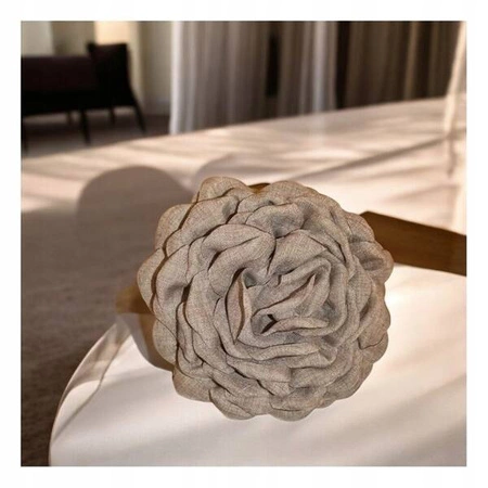 ECARLA klamra do włosów kwiat z tkaniny Brązowa SP288BR