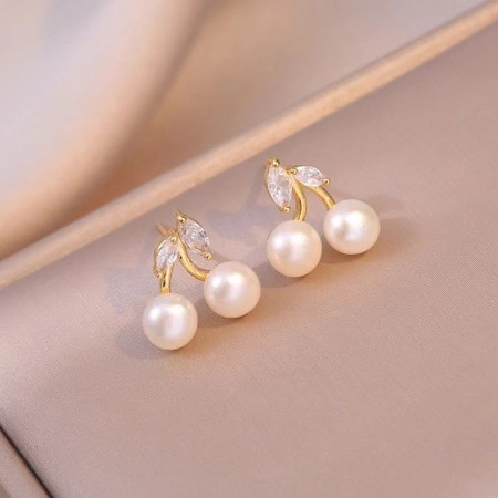 ECARLA kolczyki ze stali szlachetnej platerowanej 14k złotem WISIENKI KST3334