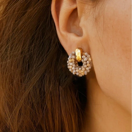 ECARLA kolczyki WIANUSZKI z koralikami K1712