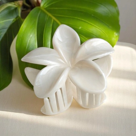 ECARLA spinka-klamra do włosów kwiat perłowy melanż Kość Słoniowa SP407