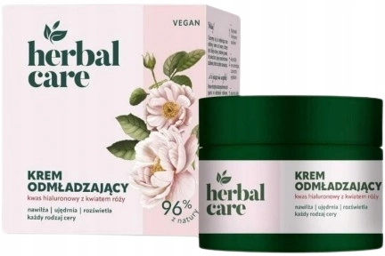 FARMONA Herbal Care Vegan krem do twarzy odmładzający Kwas hialuronowy Kwiat róży 50ml
