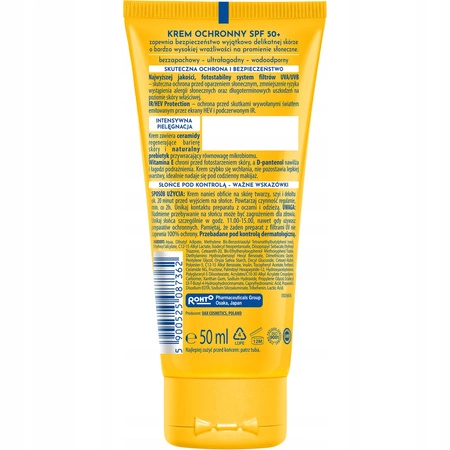 DAX Sun wodoodporny krem do twarzy ochronny skóra wrażliwa SPF50 50ml