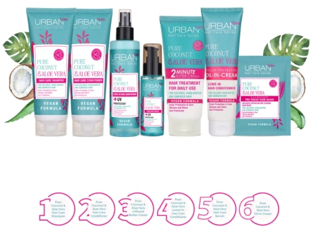 URBAN CARE Pure Coconut & Aloe Vera szampon do włosów farbowanych 250ml