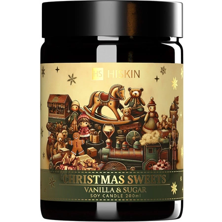 HISKIN Christmas Home świeca sojowa Sweets Vanilla & Sugar 200ml