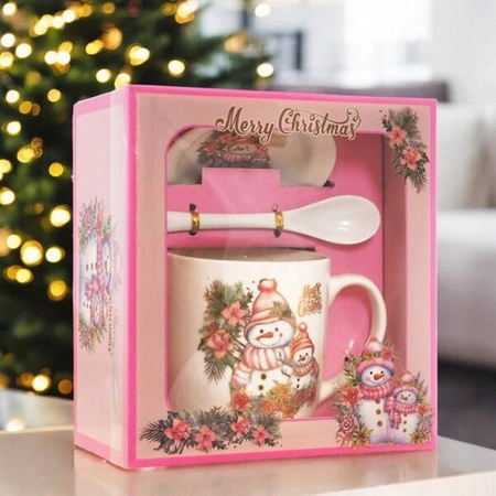 ECARLA kubek świąteczny ze spodkiem i łyżeczką w pudełku KB18WZ2 400ml