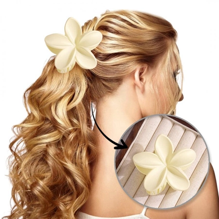 ECARLA spinka-klamra do włosów Kwiat Mat Kremowy SP426