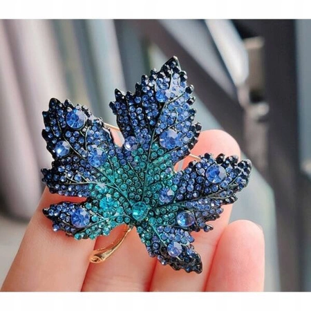 ECARLA broszka kryształowa Liść Klonu BZ164