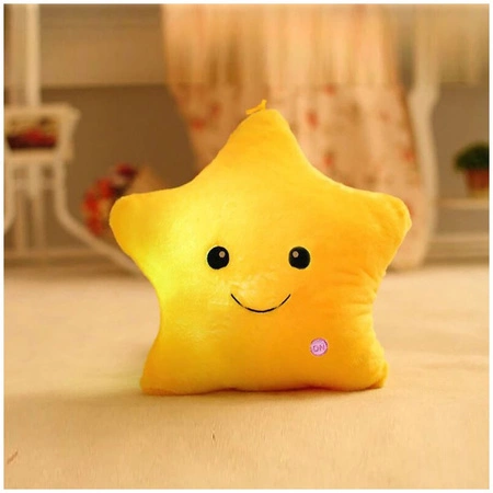 ECARLA poduszka świąteczna welurowa LED 40X35cm GWIZADKA OMBRE ŻÓŁTA PDS19