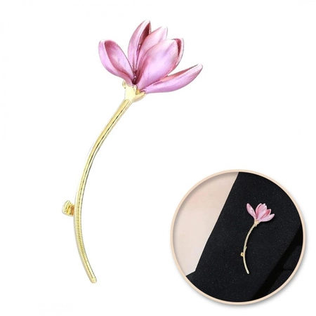 ECARLA broszka ozdobna Różowy Lotos BZ195