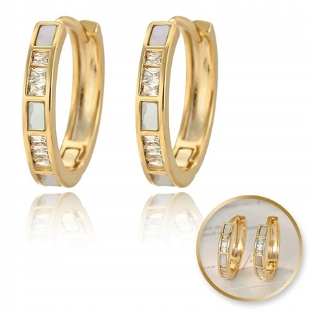 ECARLA kolczyki ze stali szlachetnej platerowanej 14k złotem KST3417