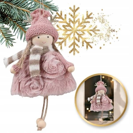 ECARLA ozdoba świąteczna na choinkę wiszący Aniołek z pluszu ASN12R